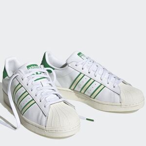 adidas Originals Superstar Team Colors White/Green GX9878 Mens 10.5 US 44 2/3